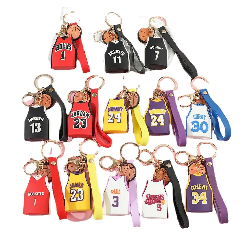 Wholesale Wrist Straps Keychain 3D Car Pendant Bag Backpack Key Ring Chain PVC Rubber Football Keychain