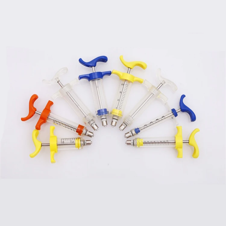ZJKR KD303 veterinary instrument plastic animal syringe 10 ml color handle