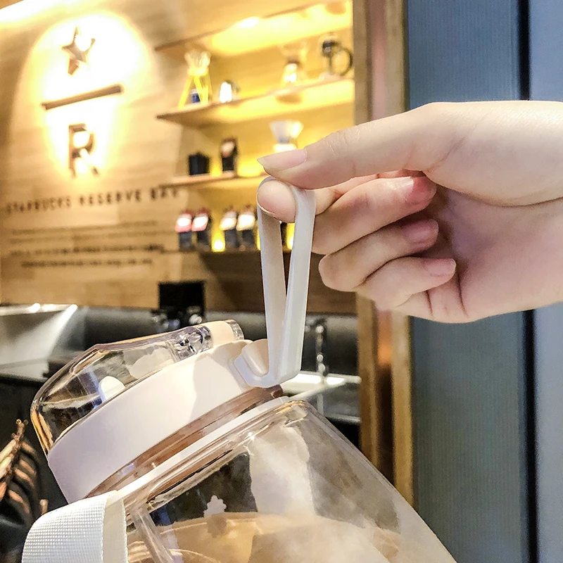 Amazon Бестселлер двойной питьевой горлышко пластиковая бутылка переработка большой емкости мультяшная для воды портативный diy стакан