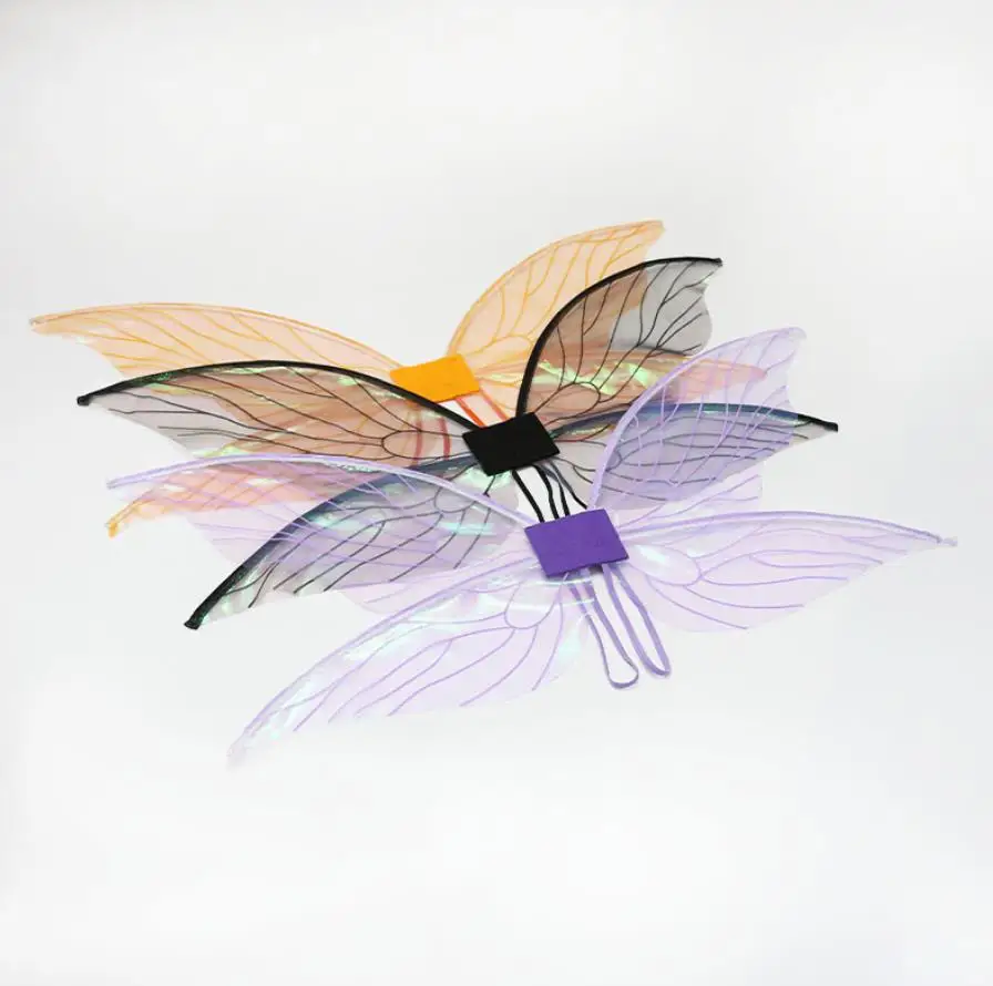 Fairy Clear Wings for Girls Dress Up Party Decorations Sparkling Butterfly Sheer Wing Angel Halloween Cosplay Costumes Props