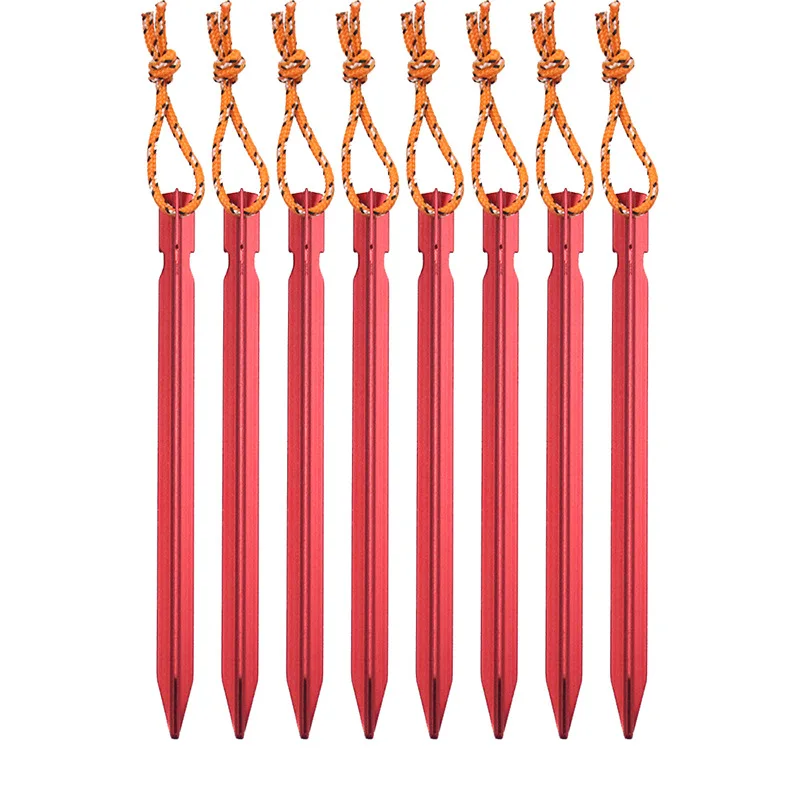 high quality 18 cm trigone shape out door ground anchors screw aluminium alloy tent pegs metal tent stake