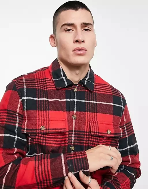Hot selling classic plaid jackets red black mixed color customized logo jackets lightly and soft jackets