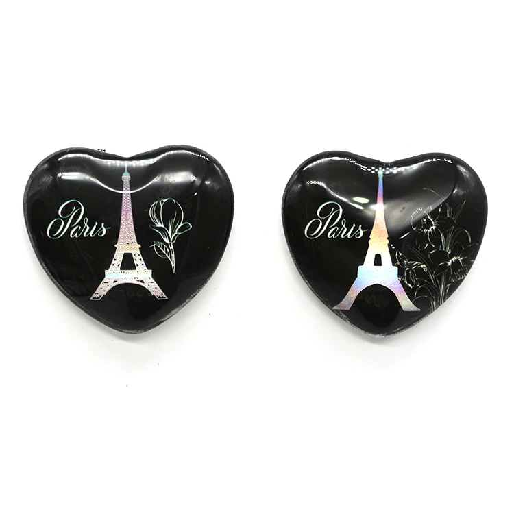 Customized creative high quality  Heart Shaped Crystal Glass Gift Cute Souvenir Fridge Magnet For Home Decor