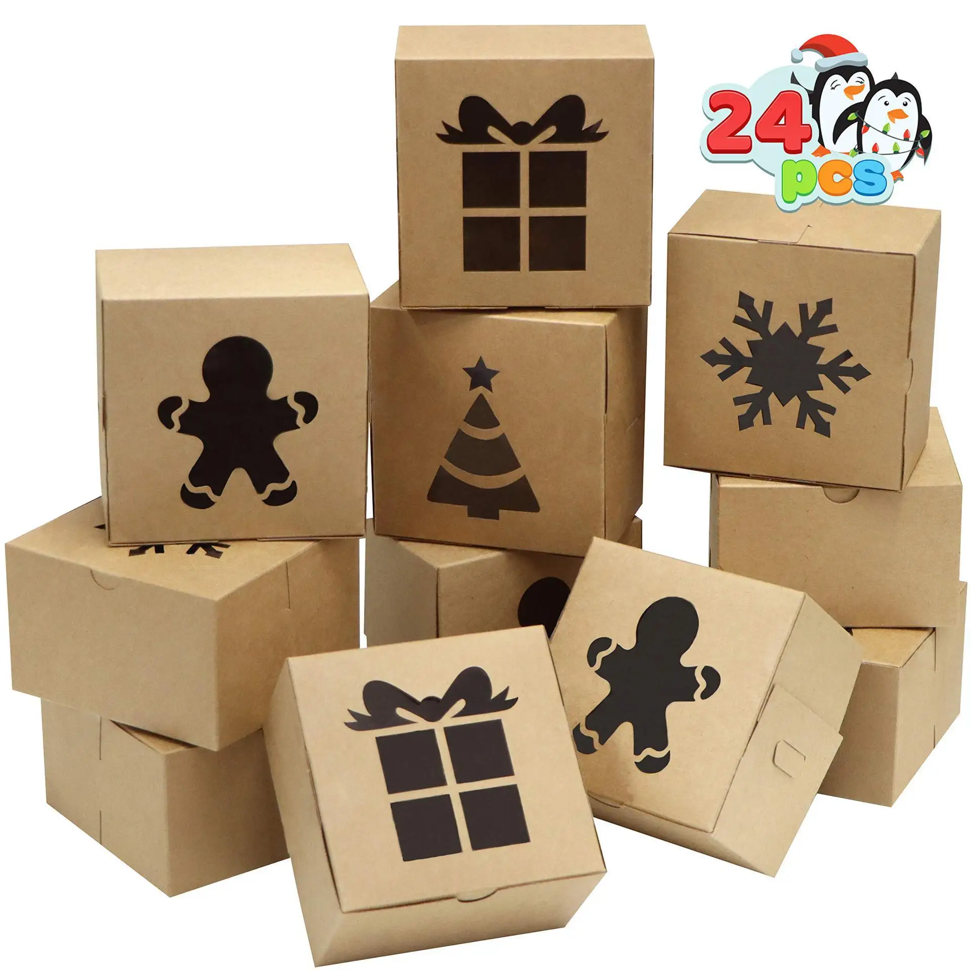 Wholesale Kraft Paper Cupcake Box Clear Window Kraft Paper Cookie Candy Boxes Sweet Packaging Box