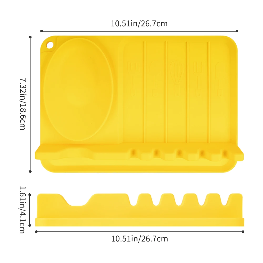  Feiaoda Amazon Large Drip Pad Kitchen Cooking Silicone Spoon Rest Spatula Holder