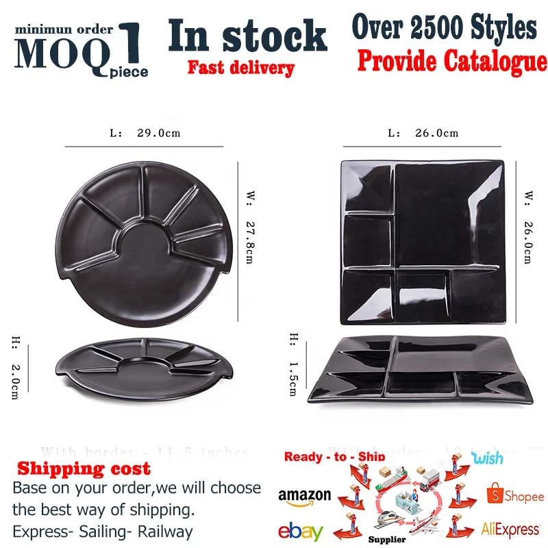 
Porcelain Appetizer Serving Tray 6 Compartment Round Divided Serving Platter for Parties Chips & Dip Snack Home Restaurant 