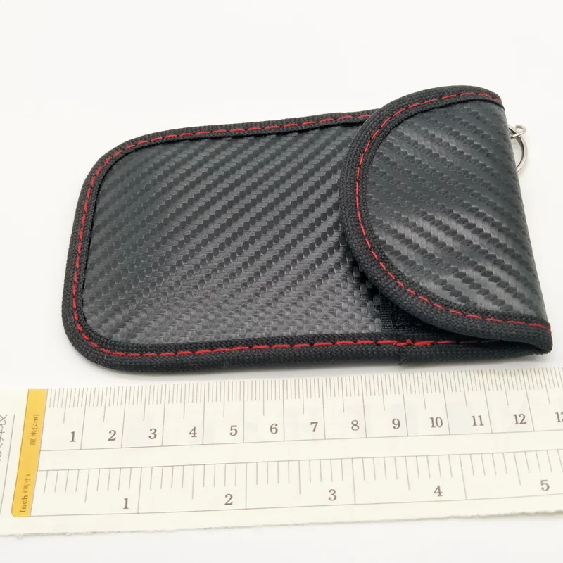 Carbon Fiber Pattern RFID signal Shielding Key case Faraday Bags Anti-theft Car Key Wallet Car Key signal Blocker