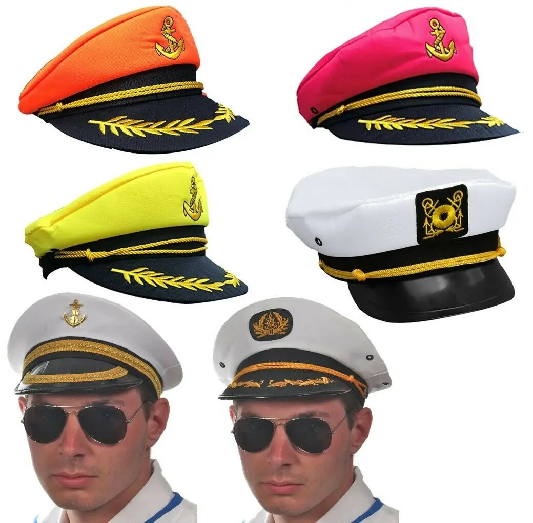 Anchor Sailor Hat Captain Navy Unisex Fancy Dress Yacht Accessory Marine Fun