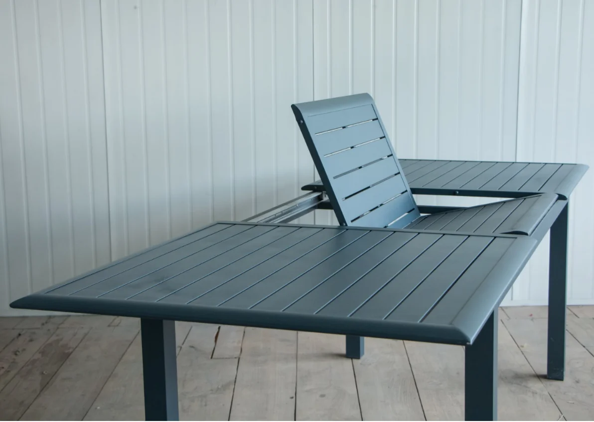 Outdoor Patio Garden Extension Dining aluminum Slatted garden table