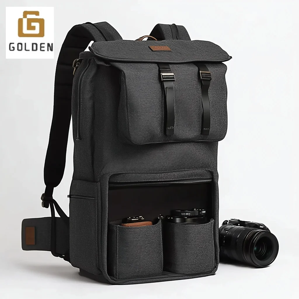 Golden Large Capacity Travel Photo Camera & Video Bags Backpack Outdoor Portable Digital Dslr Camera Bag for Photography