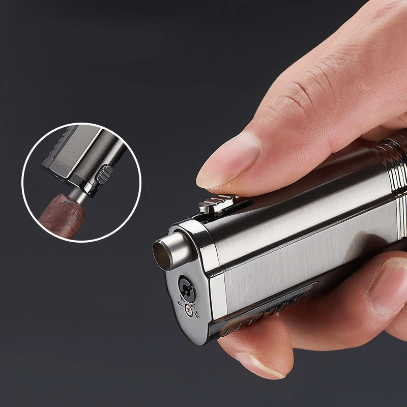 Cigar Cigarette lighter Strong windproof three fires torch with cigar