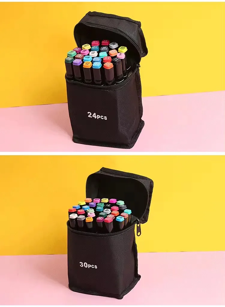 Permanent Waterproof 12 24 30 36 48 60 80 100 120 168 Colors Dual Tip Permanent Artist Alcohol Based Paint Art Color Marker Pens