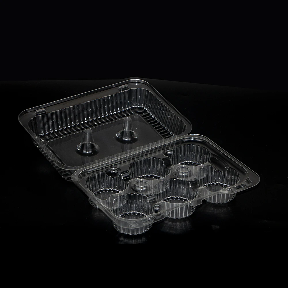 New Arrival Biodegradable Disposable PET Plastic Packaging Box Cake Clamshell Bakery container Plastic Pastry Box Dessert Box
