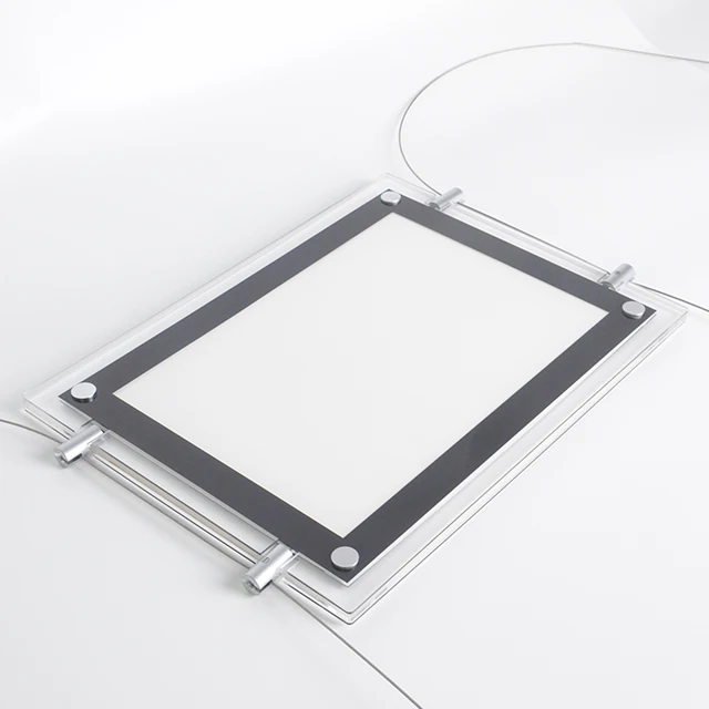 Indoor hanging Cinematic Letters advertising A2 A3 crystal slim light box led acrylic slim real estate agent led window display