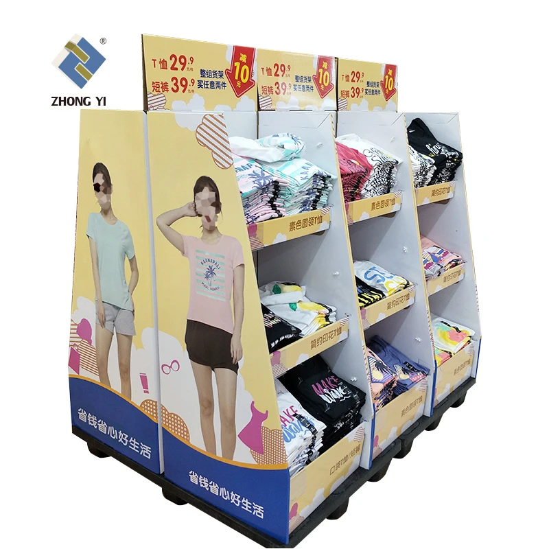 Retail Corrugated Cardboard Pallet Display Stackable Cardboard PDQ Pallet Display Rack