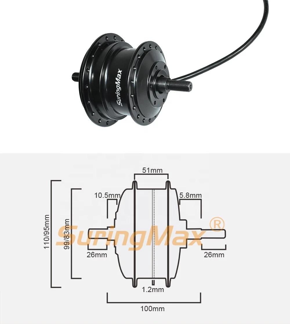 CE 16 20 26 28 Inch Electric City Road Bike Conversion 100mm Front Version Inner Rotor Akm Hub Motor