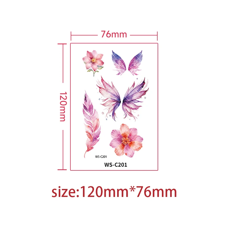 Dreamy GLITTER Butterfly Tattoo Stickers for Children 10 Patterns to Choose from Waterproof Temporary Tattoo Stickers