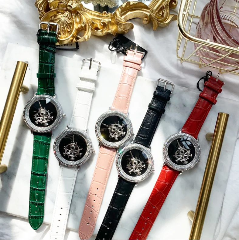 Eskeem New Arrival High Quality Personalized Large Dial Ladies Watch Trend Fashion Full Diamond Belt Watch