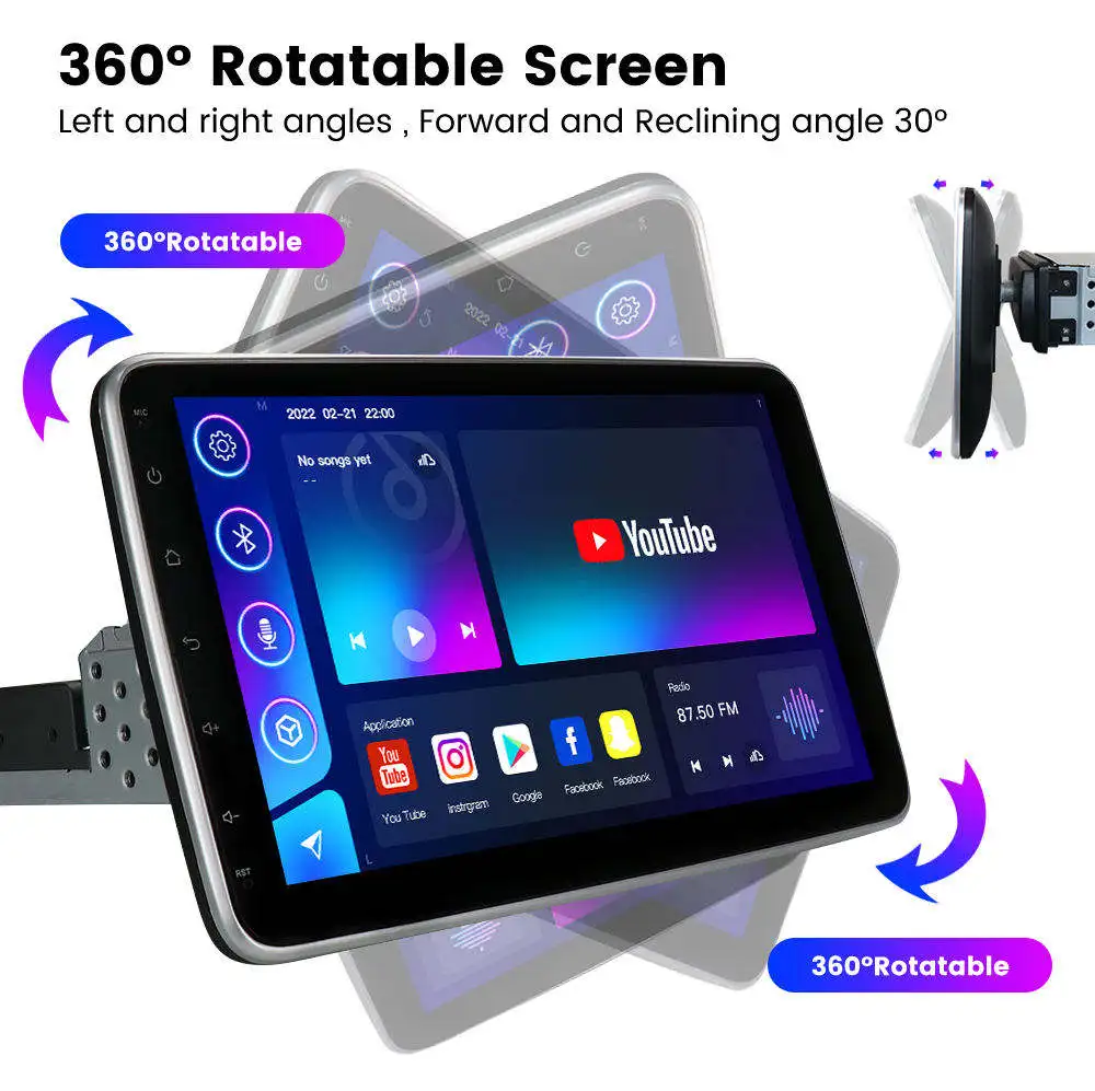 10.36Inch Carplay and Android Auto car screen android play Audio Stereo System Navigation Video DVD Player Android Car Radio