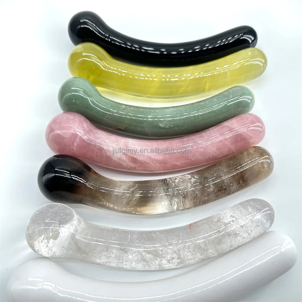 Natural Healing Stone Massage Penis Gemstone Rose Quartz Dildo Crystal Yoni Wands For Women