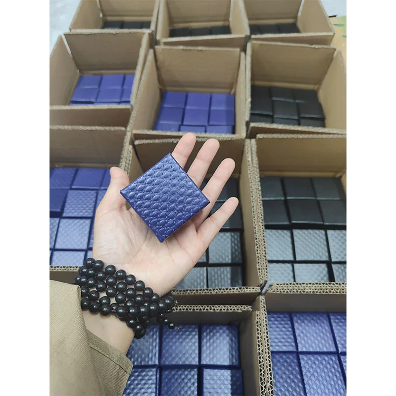 36Pcs Pineapple Embossing Square Cardboard Paper Ring Boxes With Sponge Insert Jewelry Gift Set For Ring Package