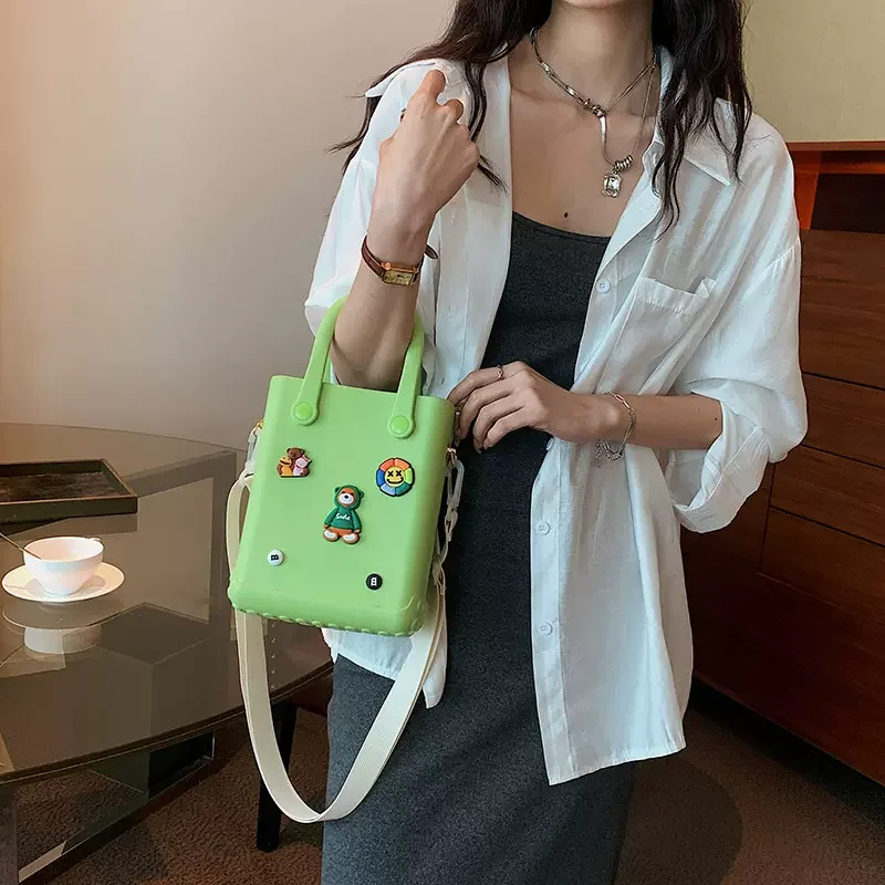 2023 Best Selling DIY Small Waterproof Washable handbags Tote shoulder bag DIY bogg beach bags for women