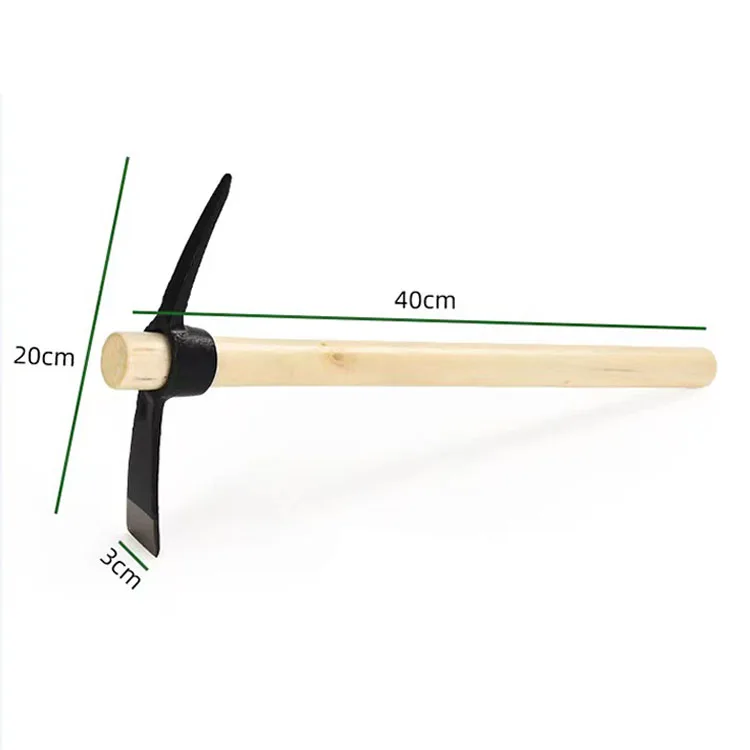 Garden Tools Wooden Pickaxe With Wooden Handle