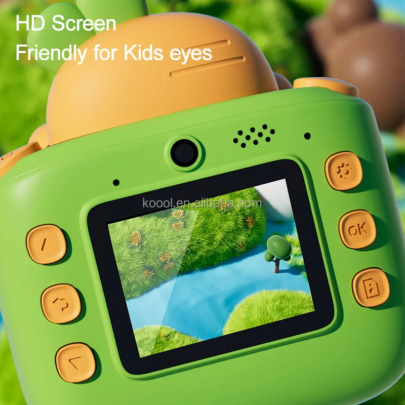 K64 Cute Cartoon Design HD 48 Million Pixel Video Recording 1080P Instant Print Camera Children Kids Toy