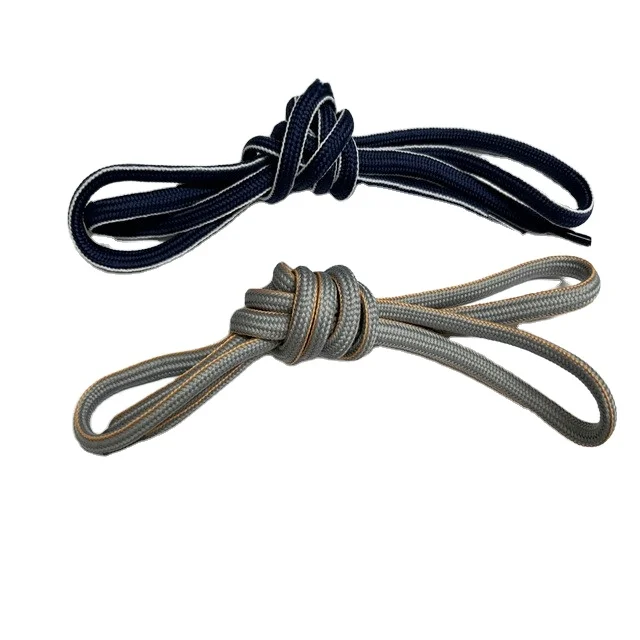 Wholesale Business Bulk Polyester Round Custom Unique  Cotton Leather Shoelace