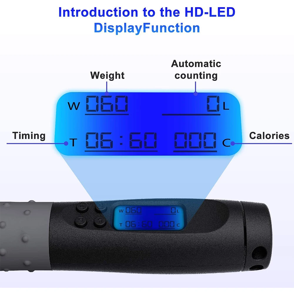 Electronic Automatic Counting Digital Tangle-Free Ball-bearings Jumping Rope, Endurance Training and Fitness Gym Skipping Rope_8