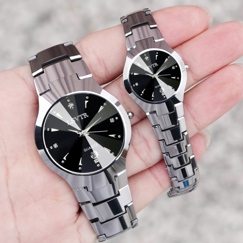 OEM ODM Hot Selling LSVTR Waterproof Couple watch Love Women and Titan Calendar Men Unisex Ladies Stainless Steel Quartz Watch w