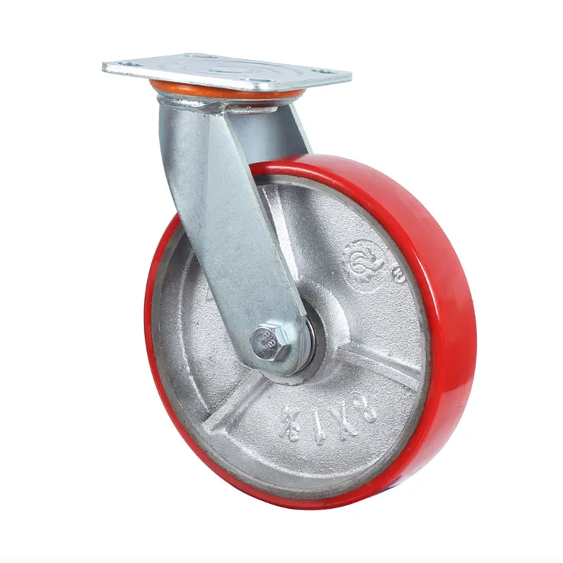 Good price industrial swivel pu flat free 8 inch caster and wheel