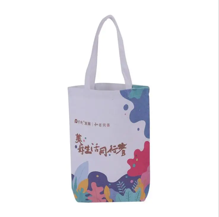Wholesale Custom Blank Grocery Tote  Reusable Eco Friendly Shopping Bag DIY Promotional Plain Cotton Canvas Shopping Bag