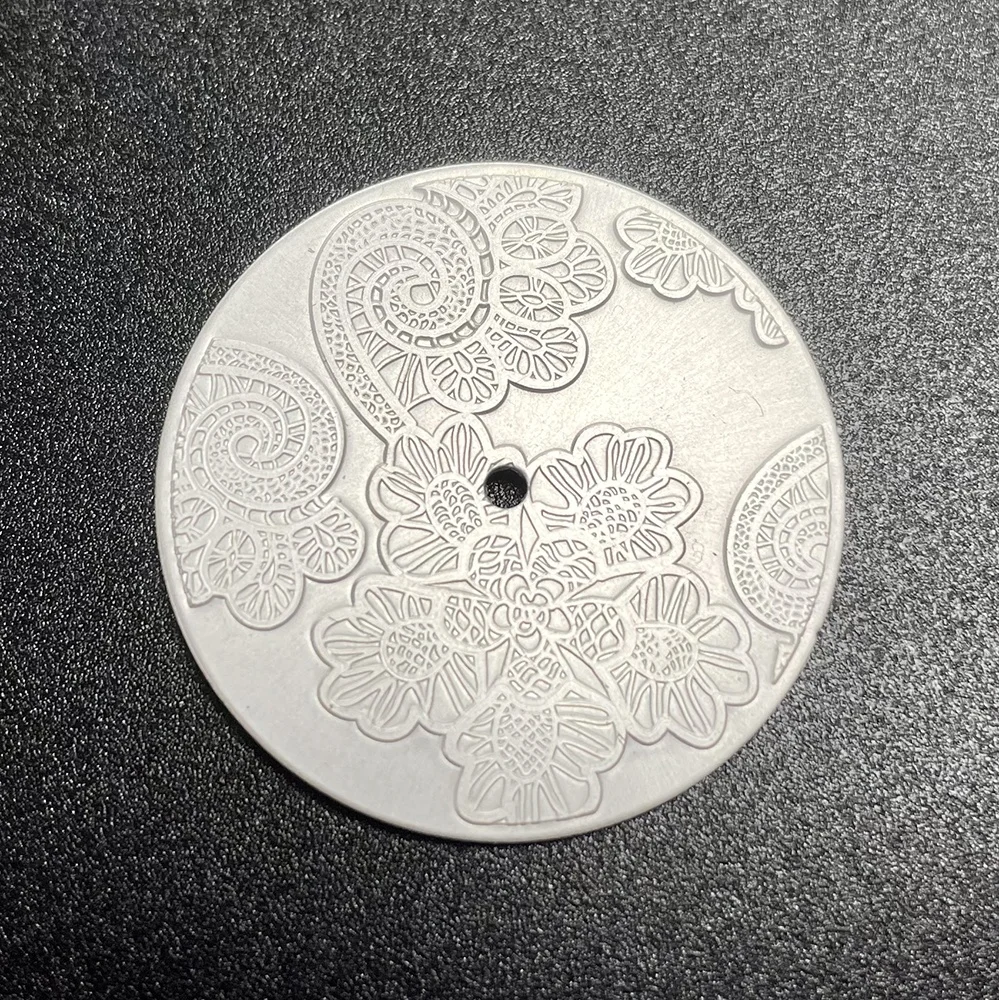 NH35 NH36 NH37 NH72A Automatic Mechanical Movement Series Watch Parts of Metal Face Silver CNC Cutting Embossed Craft Dial