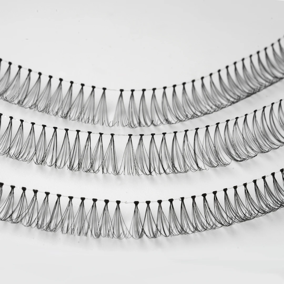 Soft Ribbon Strip Eyelashes DIY Handmade Eyelash Extension Segmented False Lashes Dramatic Lash Bundles transparent terrier Lash