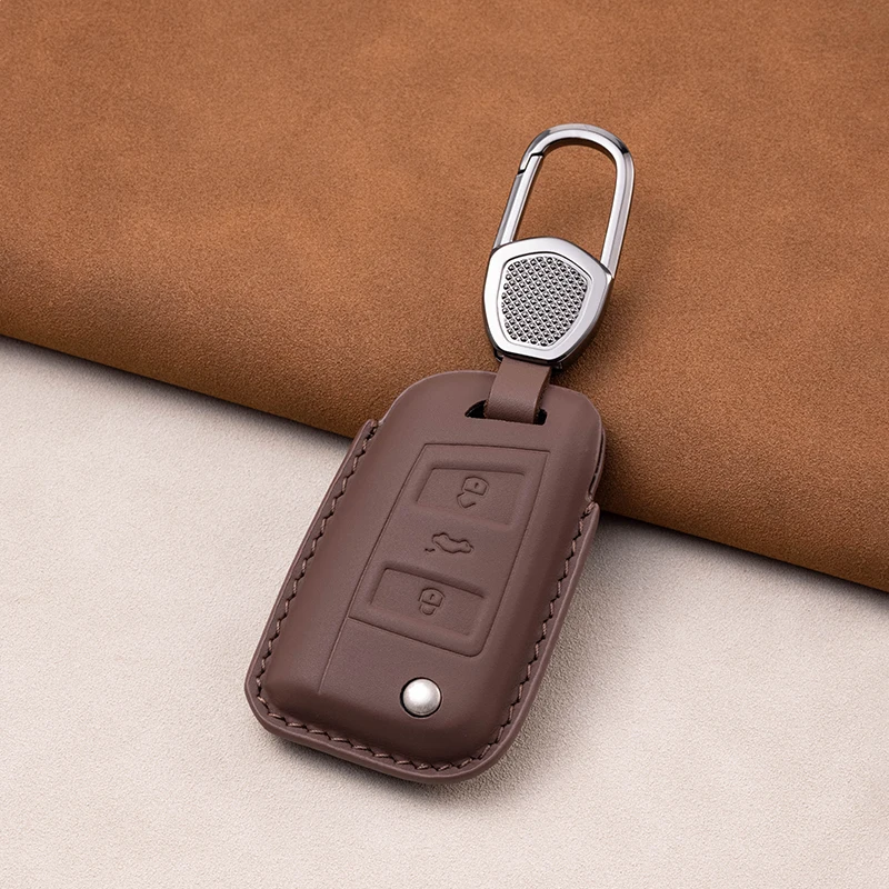 The source manufacturer is suitable for Volkswagen Passat car key cases made of genuine cowhide