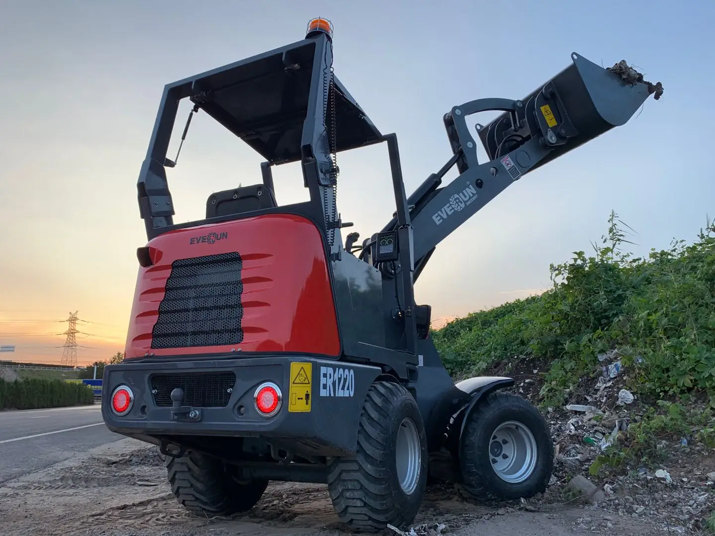 EVERUN ER1220 1.2ton agriculture machinery mini wheel loader with Kubota Euro 5 EPA4 diesel engine