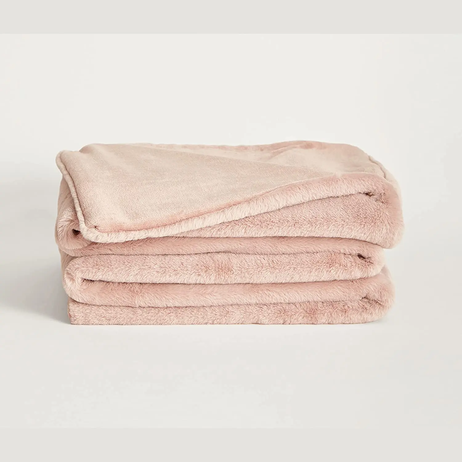 Durable Lightweight Extra Soft Microfiber Solid Color Faux Rabbit Fur Throw Blanket for Sofa Couch