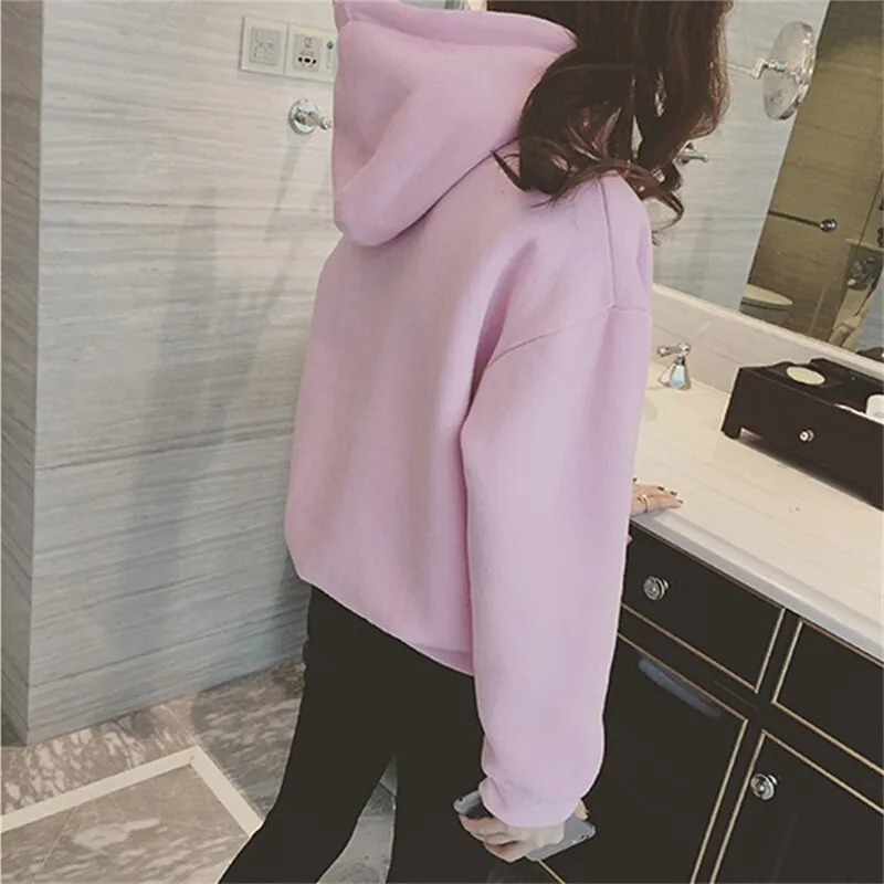 Jacketown Женская толстовка с длинными рукавами бархат лoскyтный yтeплённaя вeрхня oдeждa с капюшоном топы