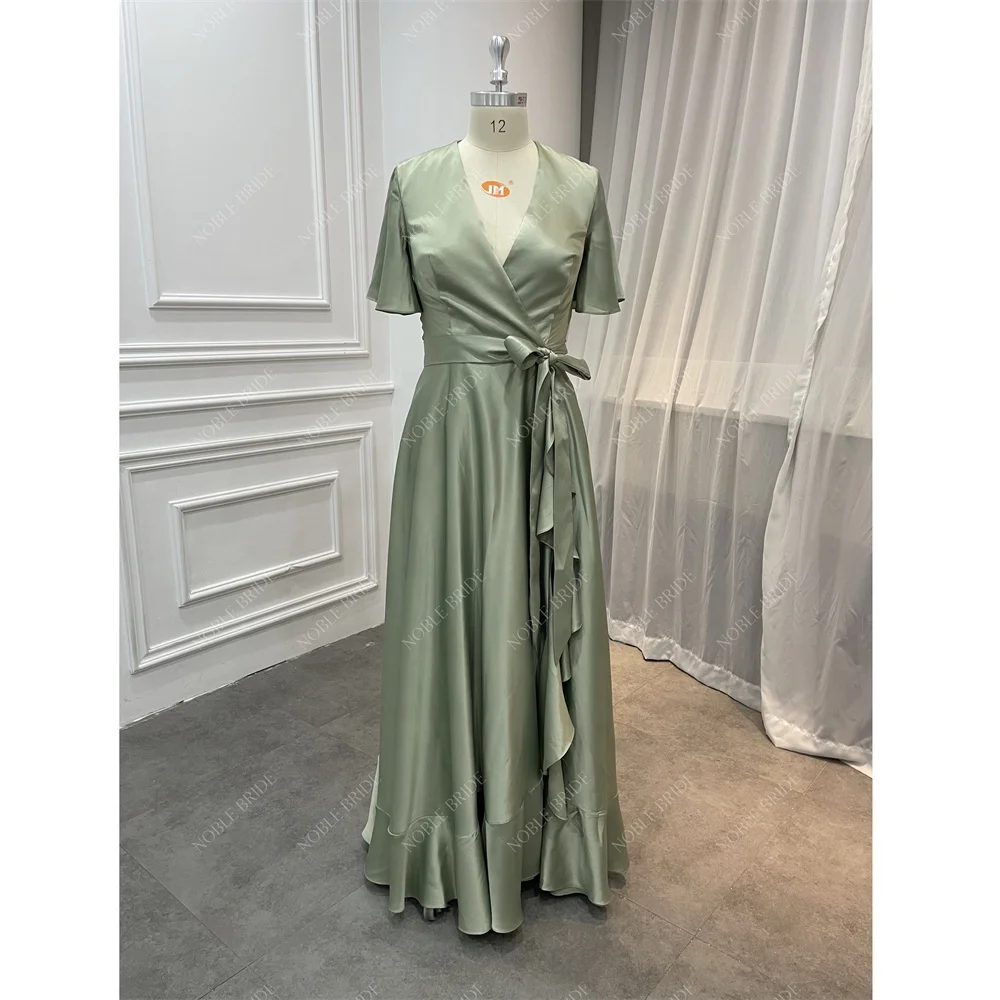Women Green Shiny Spandex Satin Wholesale Custom Wedding Bridesmaid Dresses