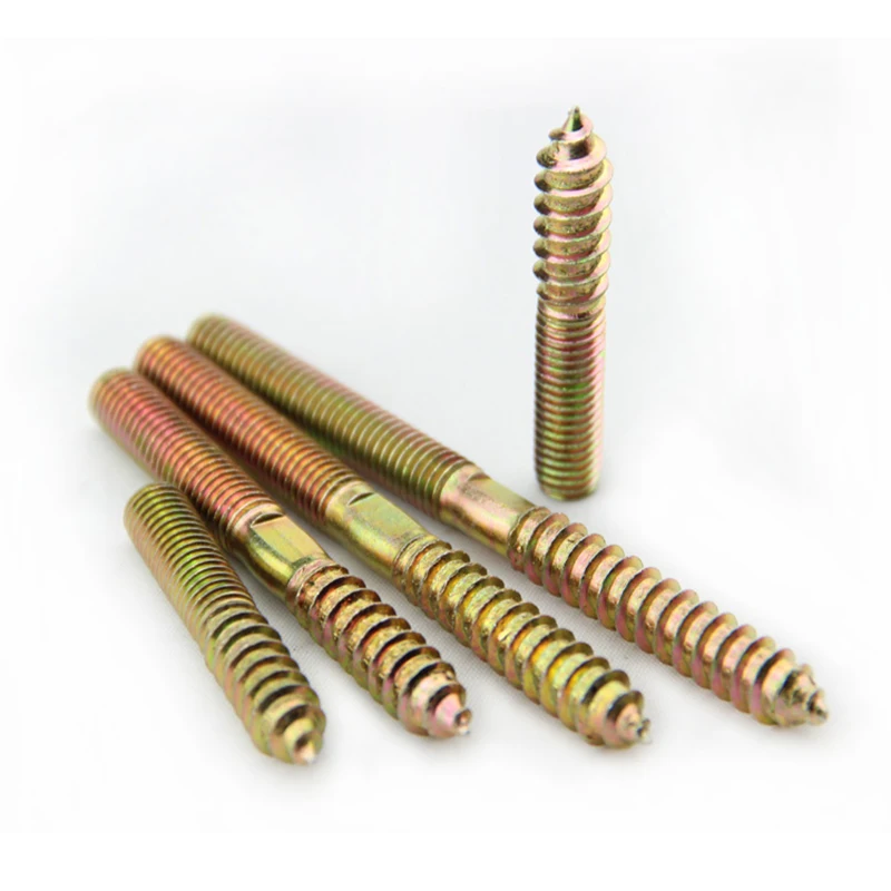 M6-M10 Aurichalceous Plated Hanger Bolts Double Head Screw