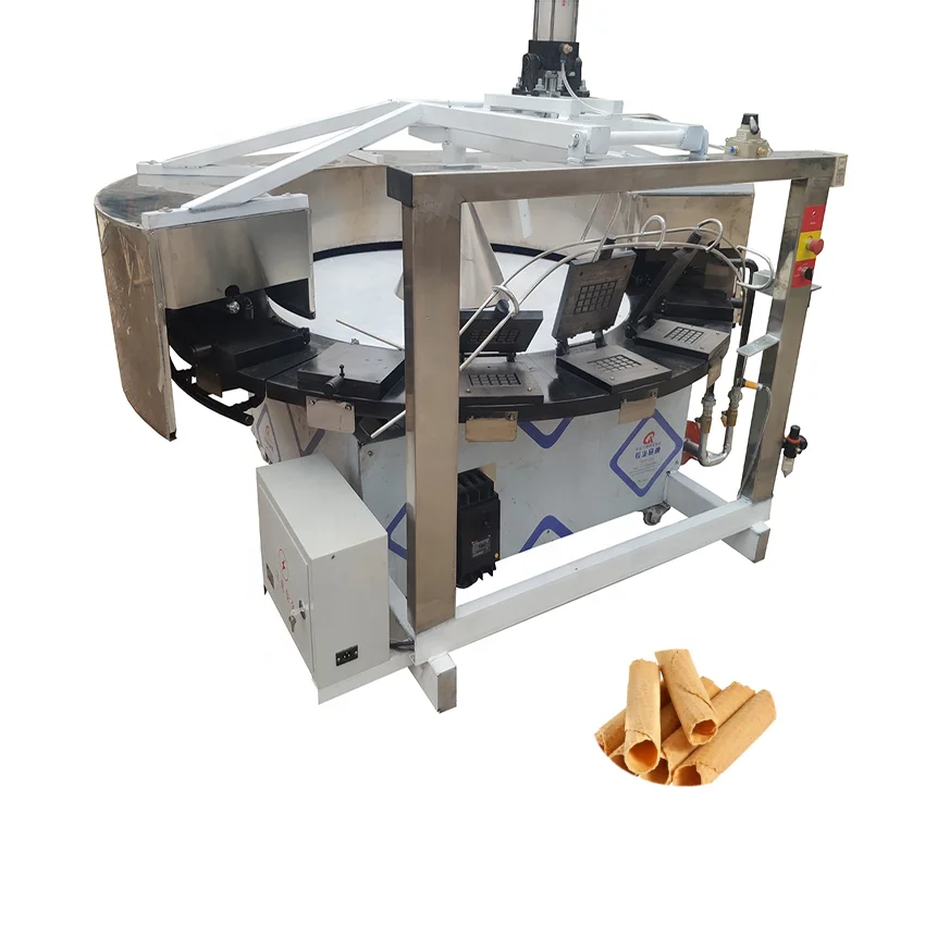 Pizza Waffle Cone Maker Egg Roll Ice Cream Biscuit Wafer Making Machine Sugar