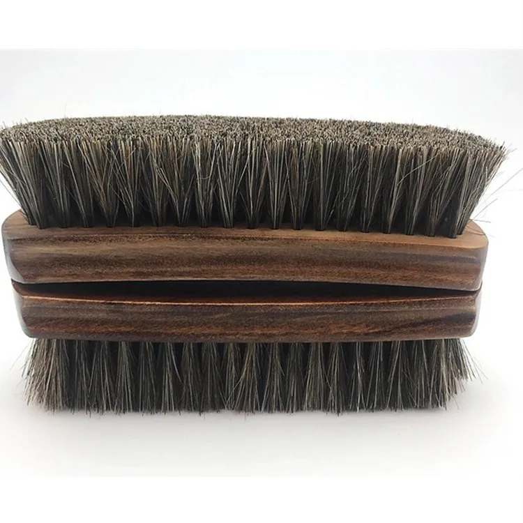 Высококачественная вогнутая щетка из конского волоса с деревянной ручкой, щетка для детейлинга автомобиля, щетка для кожи, сиденья и ковра