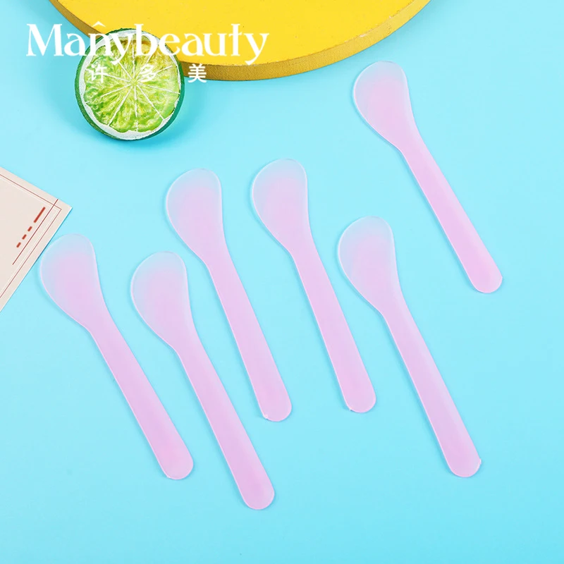 13CM Mini Plastic beauty tool transparent handle facial Cream applicators body Spoon mixing stirring rod Cosmetic Mask spatula