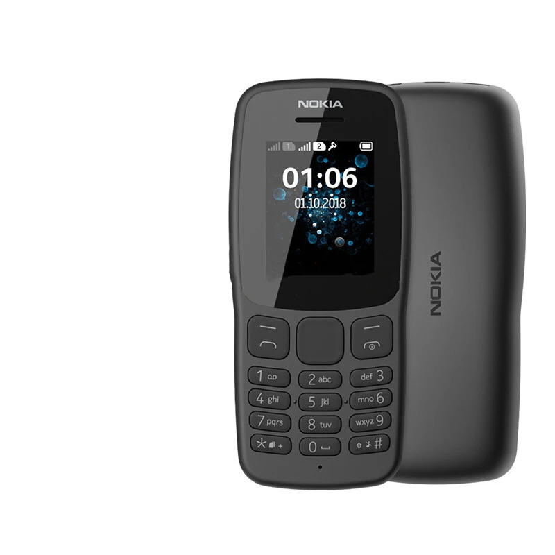 Для мобильных телефонов Nokia 106(2018), две SIM-карты, FM-радио, хорошее качество, простой разблокированный сотовый телефон для Nokia