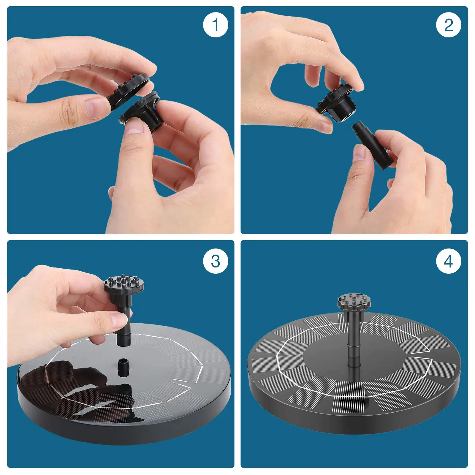 Outdoor Floating Solar Fountain For Bird Bath Mini Solar Panel Powered Fountain Pump