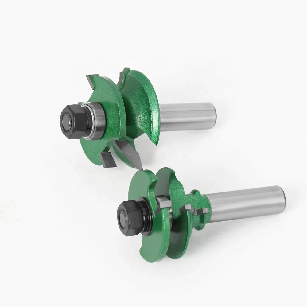 TGS 2pc 12mm Shank Raised Panel Cabinet Door Router Bit Set Woodworking Cutter