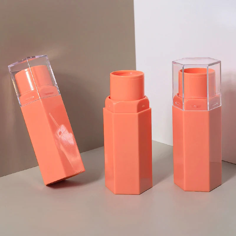 Wholesale  custom 3ml Hexagon shape empty glaze tube lip gloss container Plastic bottle sample cosmetic packaging material