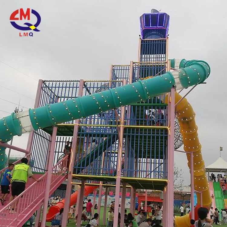 Amusement Unpowered Park Custom Stainless Steel Tunnel Slide Outdoor Playground Children Slide Big Indoor Equipment For Kids
