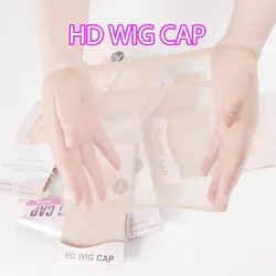 OEM Custom Package Invisible Hd Sheer Stocking Cap invisible Sheer Super hd ultra thin HD Wig Cap